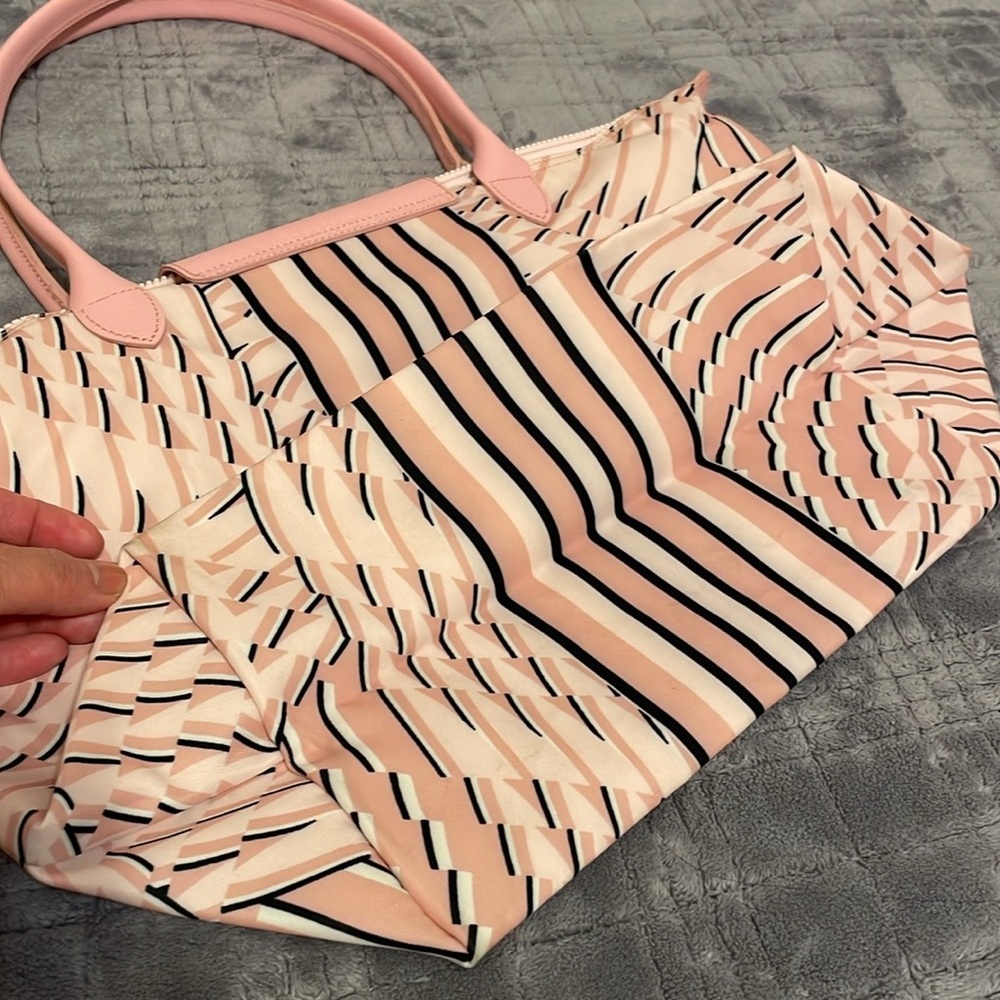 Longchamp Pink Patterned Nylon Tote Bag - Picture 7 of 15